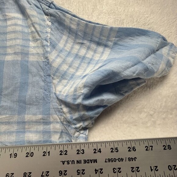 Tommy Bahama Relax Mens Blue Plaid Short Sleeve Button-Up Shirt Large Casual - Picture 6 of 7